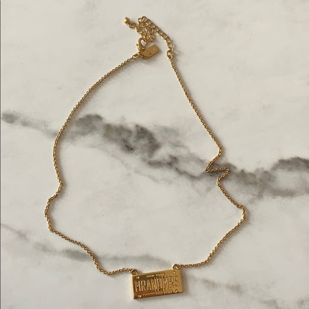 Kate Spade MRANDMRS plate necklace